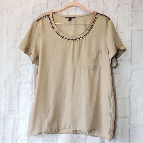 VICTORIA'S SECRET Rhinestone Embellished Pocket Tee - Picture 1 of 7